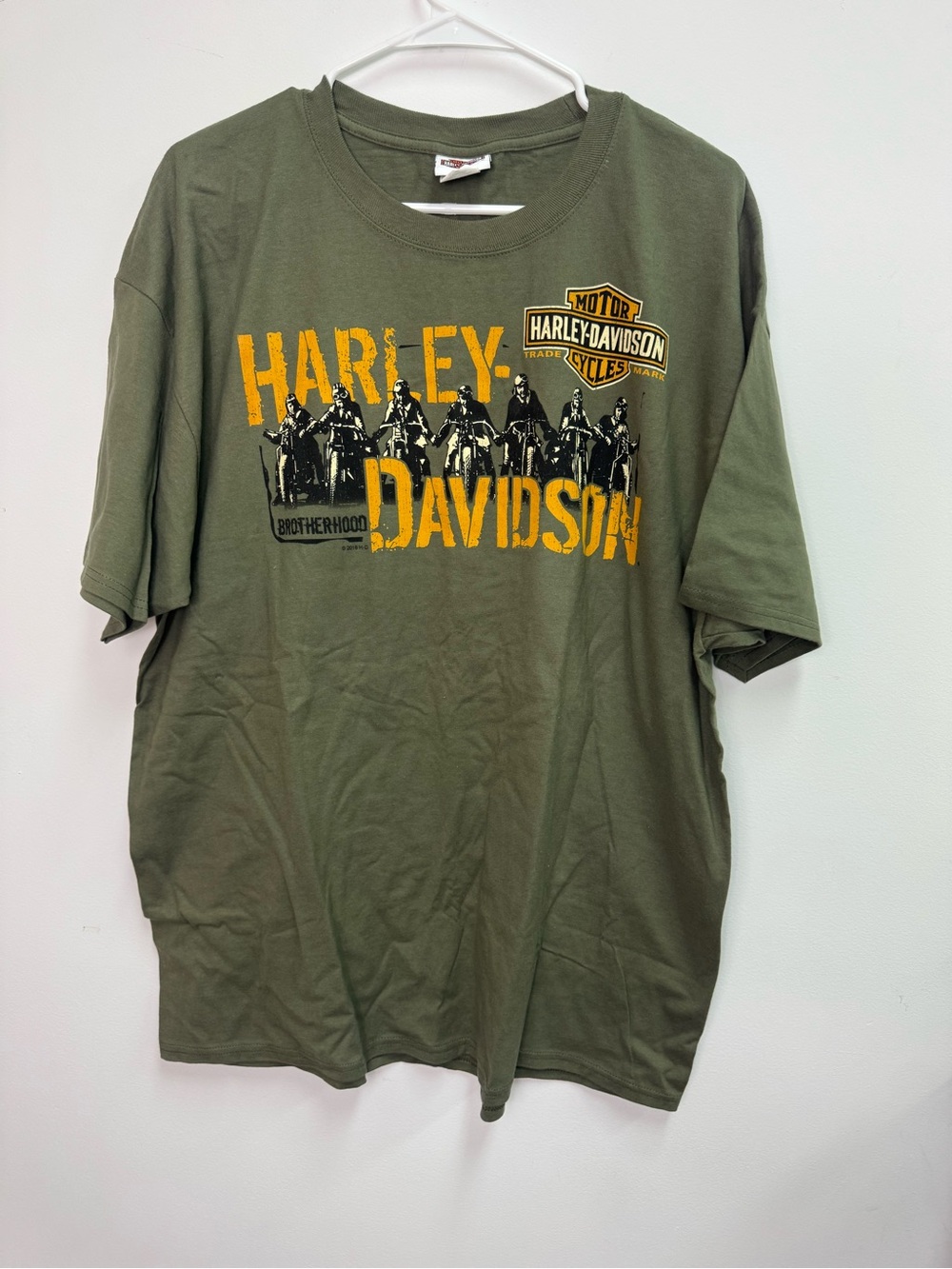 Harley Davidson Brotherhood St. Paul Minnestoa, XL Green T Shirt